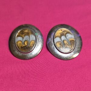 Vintage Gold and Silver Pierced Earrings